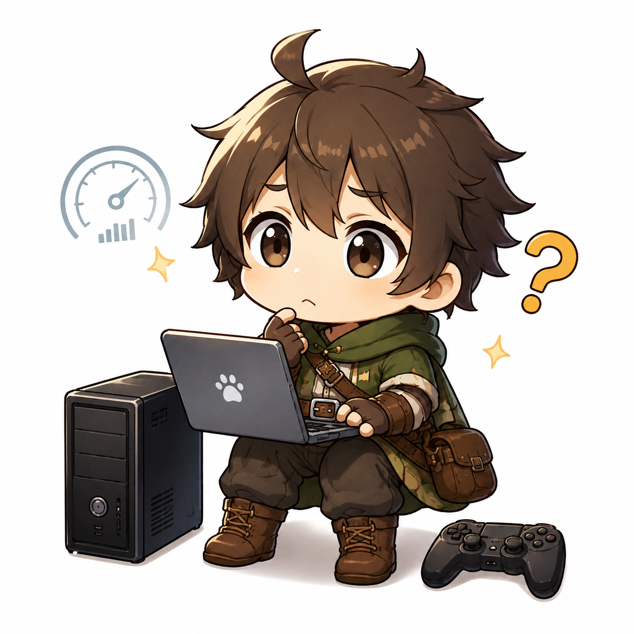 モンハンワイルズが今のPCで遊べるか悩む2頭身キャラクター