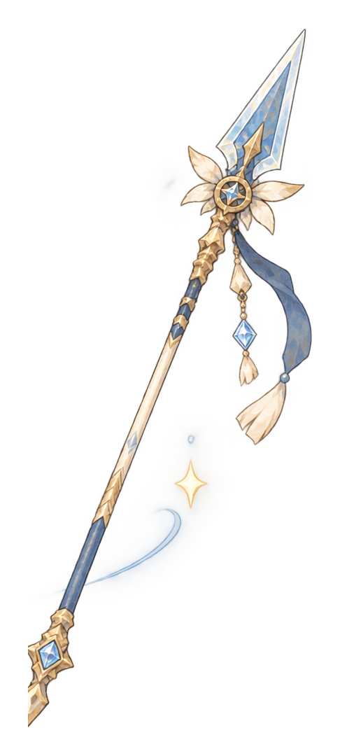 ファンタジー冒険ゲームをイメージした長柄武器のイラスト