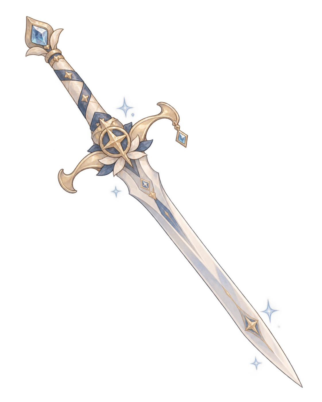 ファンタジー冒険ゲームをイメージした片手剣のイラスト