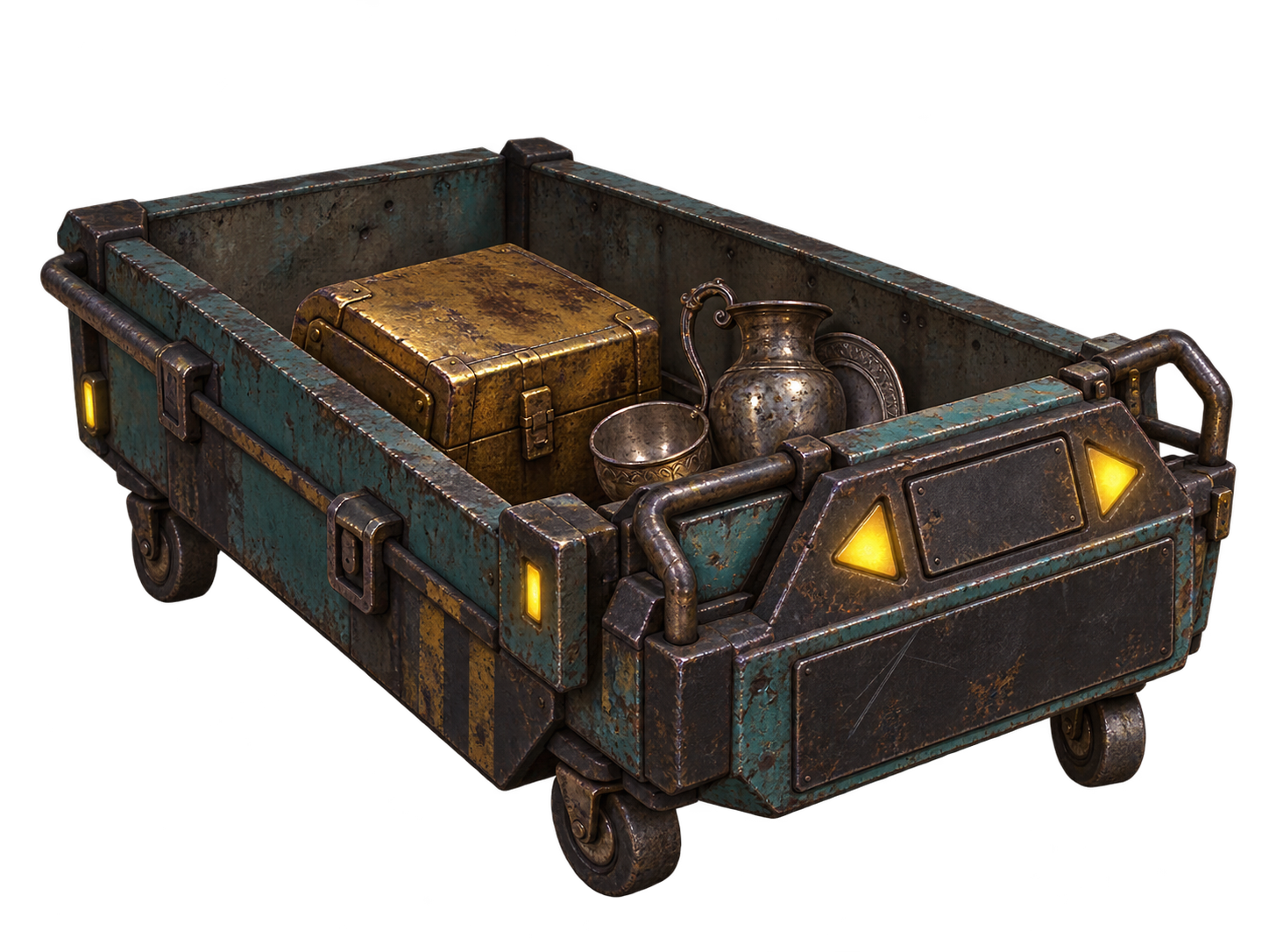 R.E.P.O.で回収したお宝を積んで運ぶ古びたカート